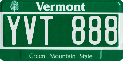 VT license plate YVT888