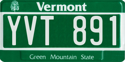 VT license plate YVT891