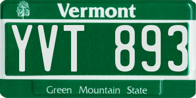 VT license plate YVT893