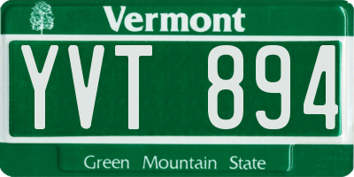 VT license plate YVT894