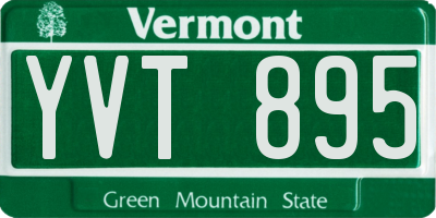 VT license plate YVT895