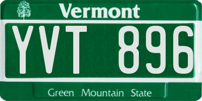 VT license plate YVT896