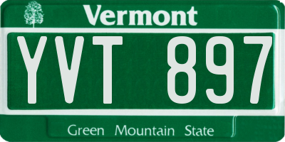 VT license plate YVT897