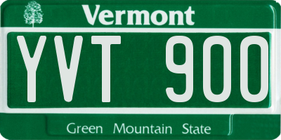 VT license plate YVT900