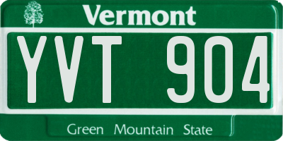 VT license plate YVT904