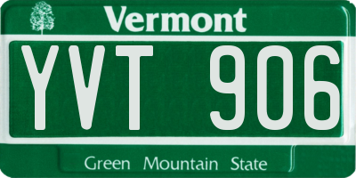 VT license plate YVT906