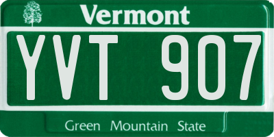 VT license plate YVT907