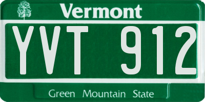 VT license plate YVT912