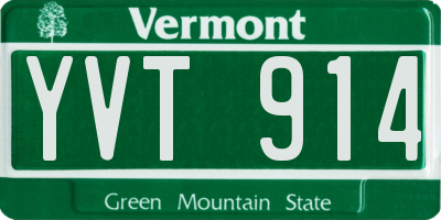 VT license plate YVT914