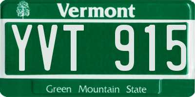 VT license plate YVT915