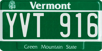 VT license plate YVT916