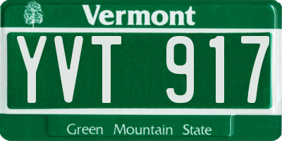 VT license plate YVT917