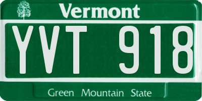 VT license plate YVT918