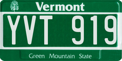 VT license plate YVT919
