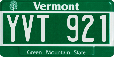 VT license plate YVT921