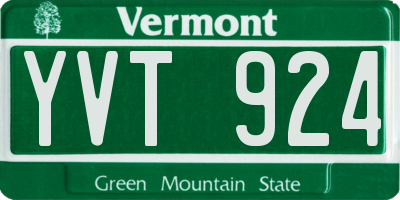 VT license plate YVT924