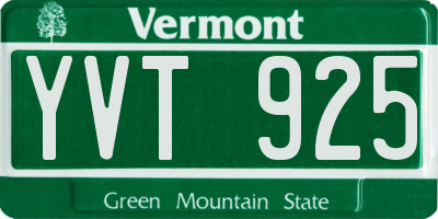 VT license plate YVT925