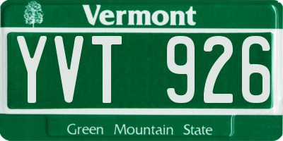VT license plate YVT926