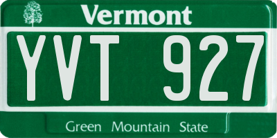 VT license plate YVT927