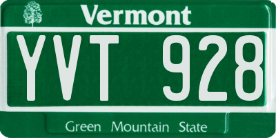 VT license plate YVT928