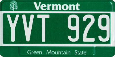 VT license plate YVT929