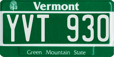 VT license plate YVT930
