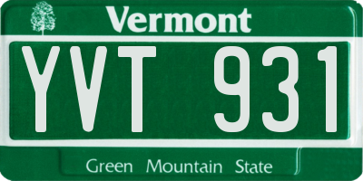 VT license plate YVT931