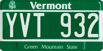 VT license plate YVT932