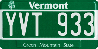 VT license plate YVT933