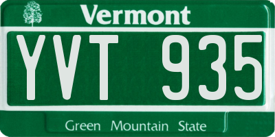 VT license plate YVT935