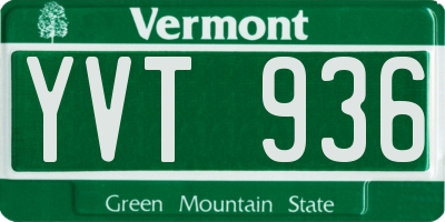 VT license plate YVT936