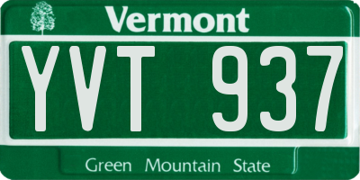 VT license plate YVT937