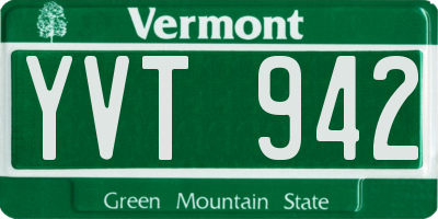 VT license plate YVT942