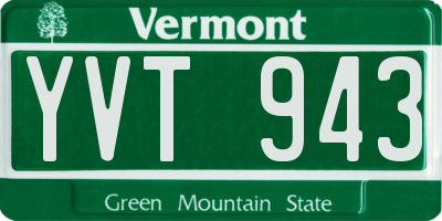 VT license plate YVT943