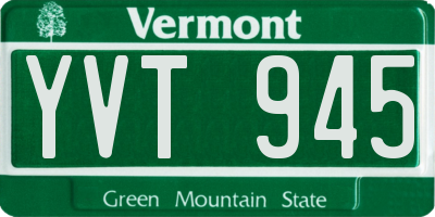 VT license plate YVT945