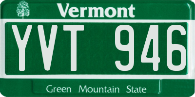 VT license plate YVT946
