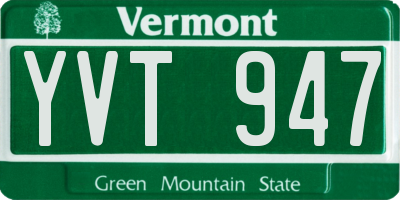 VT license plate YVT947