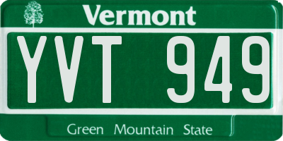 VT license plate YVT949