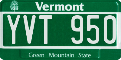 VT license plate YVT950