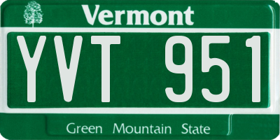 VT license plate YVT951