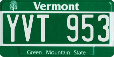VT license plate YVT953