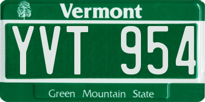 VT license plate YVT954
