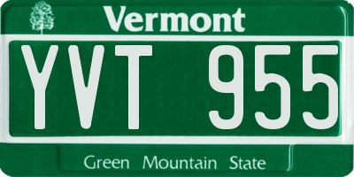 VT license plate YVT955