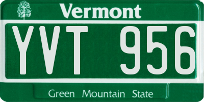 VT license plate YVT956
