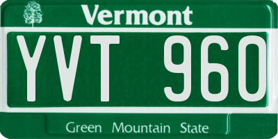 VT license plate YVT960