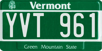 VT license plate YVT961