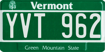 VT license plate YVT962