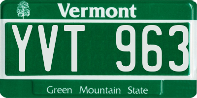 VT license plate YVT963