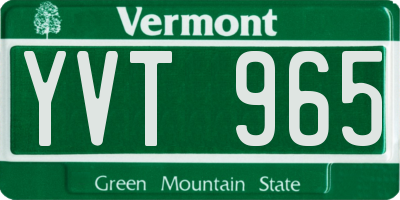 VT license plate YVT965