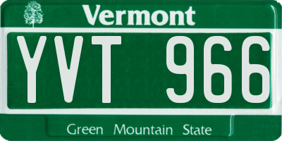 VT license plate YVT966
